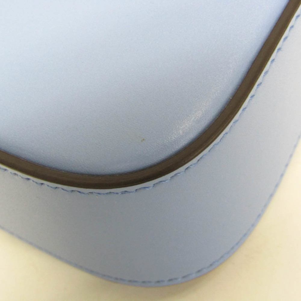GUCCI Authentic Blue Leather Bamboo Shoulder Bag - Picture 5 of 16